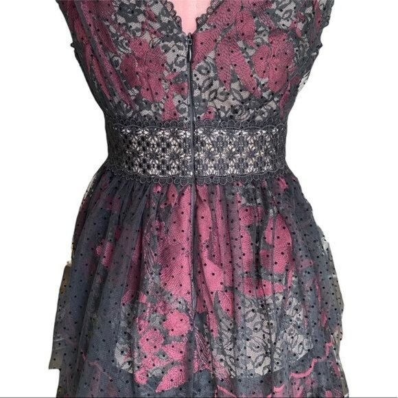 BHLDN Harcourt Dress in Black and Burgundy Size 2 NWT - Picture 8 of 13